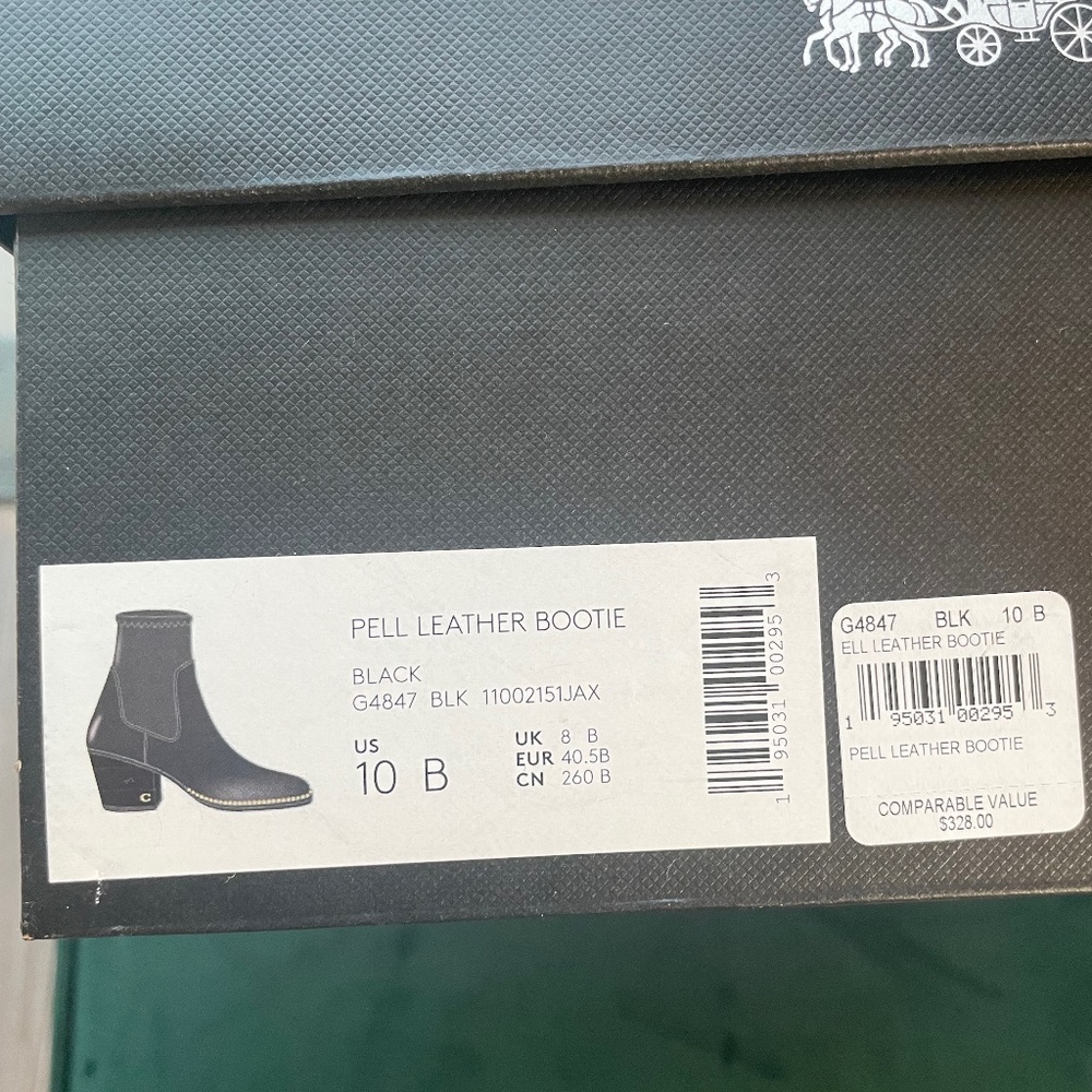 Leather Coach Booties Size 10